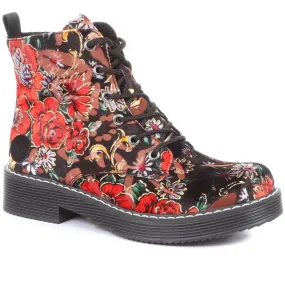 Floral Lace Up Boots - RKR34512 / 320 674 Floral Lace Up Boots - RKR34512 / 320 674