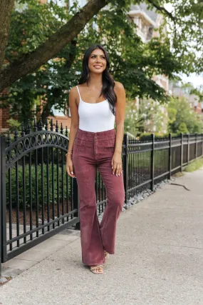 Free People Jayde Cord Flare Jeans - Plum Free People Jayde Cord Flare Jeans - Plum