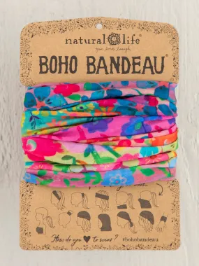 Full Boho Bandeau® Headband - Rainbow Floral Rows Full Boho Bandeau® Headband - Rainbow Floral Rows
