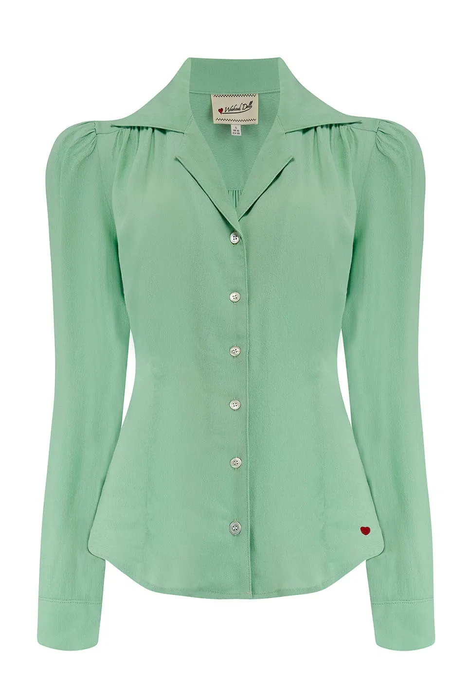 Gene Long Sleeve Blouse in Mint