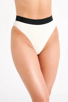 Giulia Recycled Contrast Bikini Bottom - Ivory Giulia Recycled Contrast Bikini Bottom - Ivory