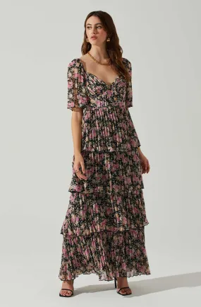 Gracelynn Tiered Short Sleeve Floral Maxi Dress Gracelynn Tiered Short Sleeve Floral Maxi Dress