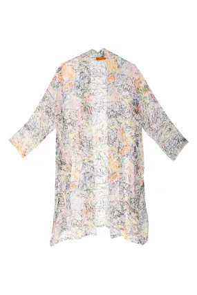 Graffiti Side Drape Long Duster 6019 Graffiti Side Drape Long Duster 6019