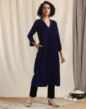 Green Velvet Slit Kurta Green Velvet Slit Kurta