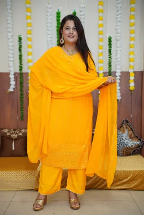 Haldi Yellow Sequined Fancy Suit Haldi Yellow Sequined Fancy Suit