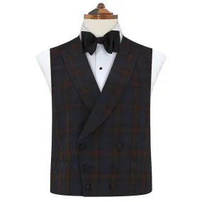 Hayward Navy and Red Tartan Wool Waistcoat Hayward Navy and Red Tartan Wool Waistcoat