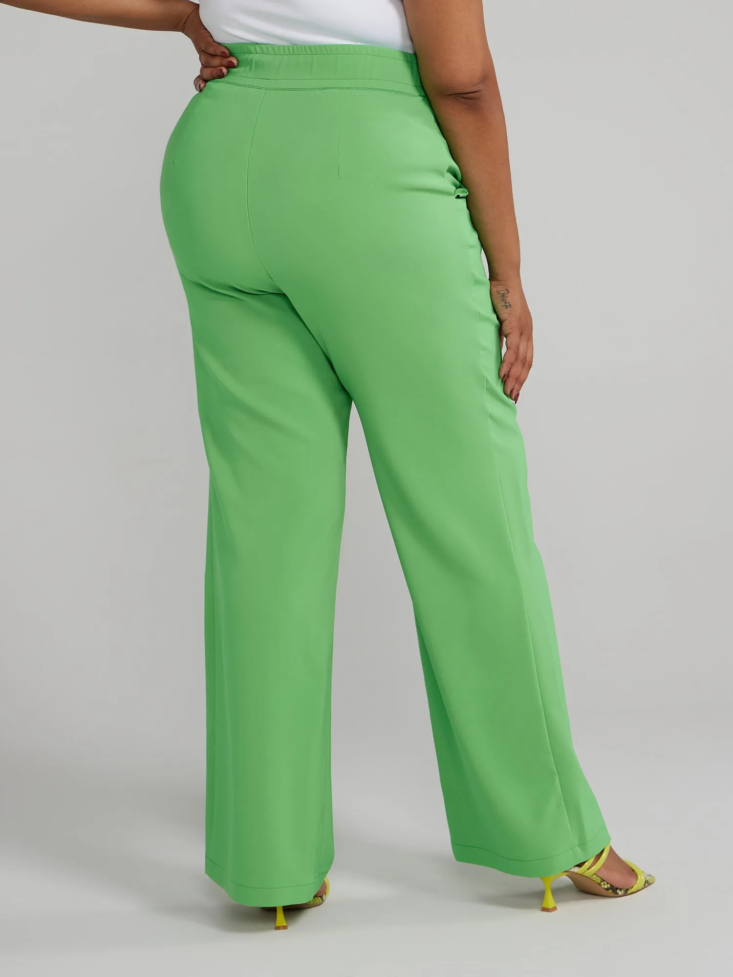 High Rise Straight Leg Trouser Pants