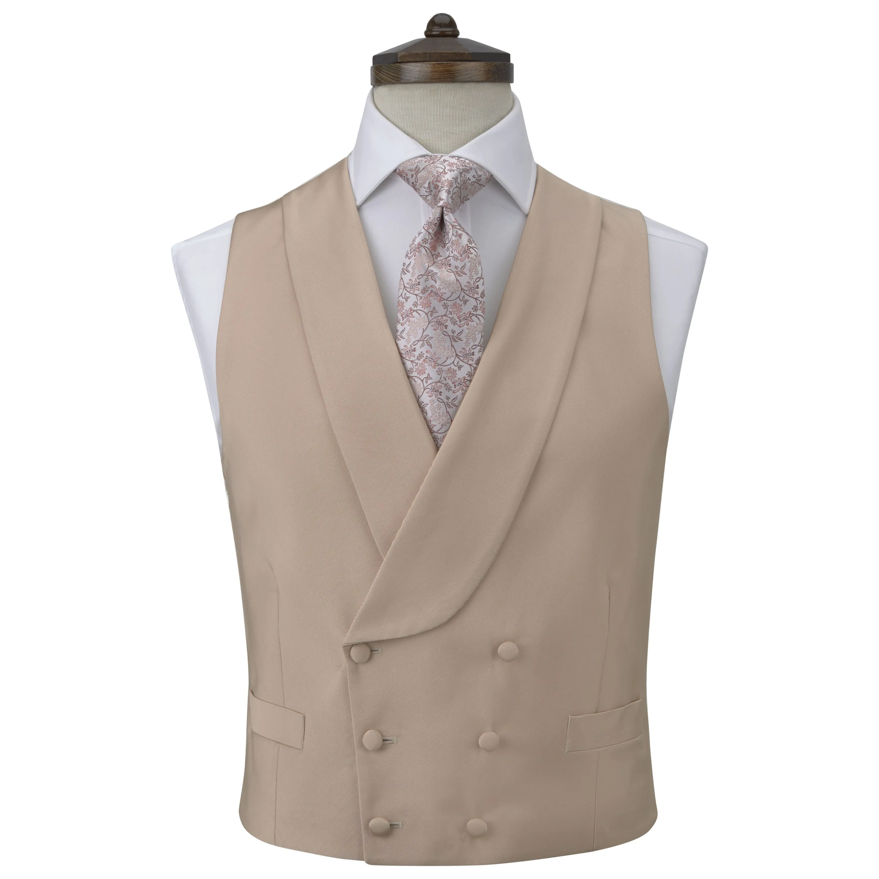 Hudson Oyster Pink Silk Cotton Grosgrain Waistcoat