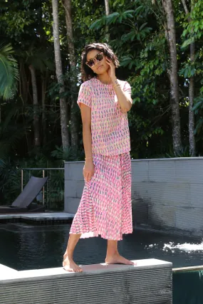 Ibiza Pleat Skirt Watermelon Ibiza Pleat Skirt Watermelon