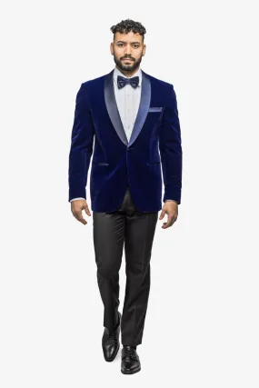 Indigo Blue Velvet Shawl Lapel Tuxedo Indigo Blue Velvet Shawl Lapel Tuxedo