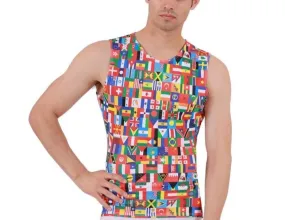Insta Slim USA Flags Activewear Sleeveless Crew Neck 5TAT0N1 Insta Slim USA Flags Activewear Sleeveless Crew Neck 5TAT0N1