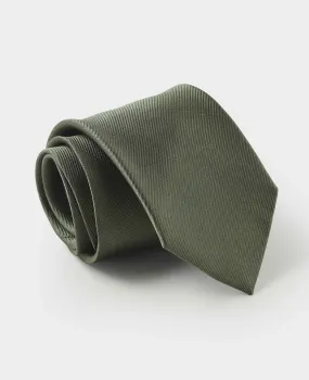 Khaki Green Twill Silk Tie Khaki Green Twill Silk Tie
