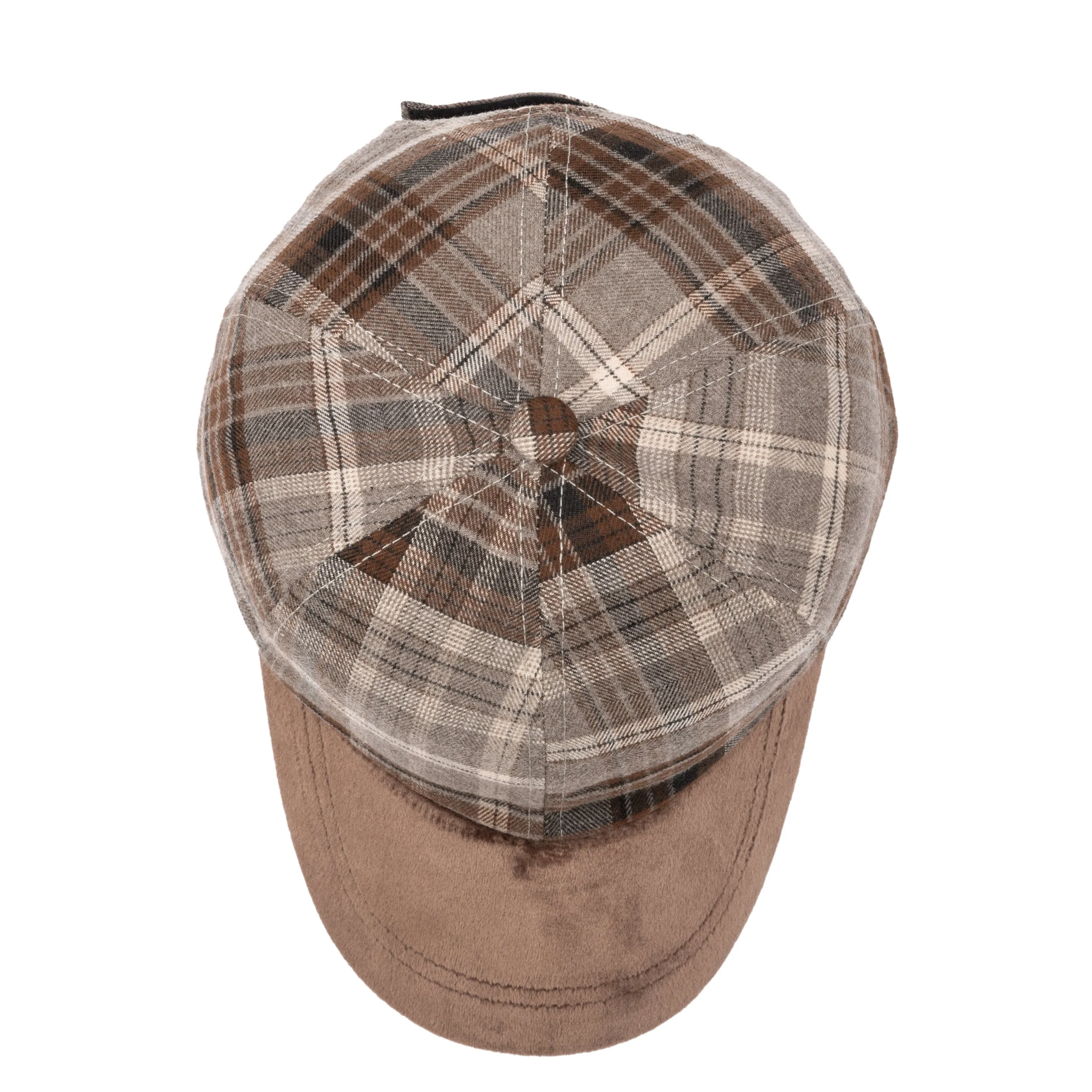 Kid's Plaid Cap With Faux Suede Brim