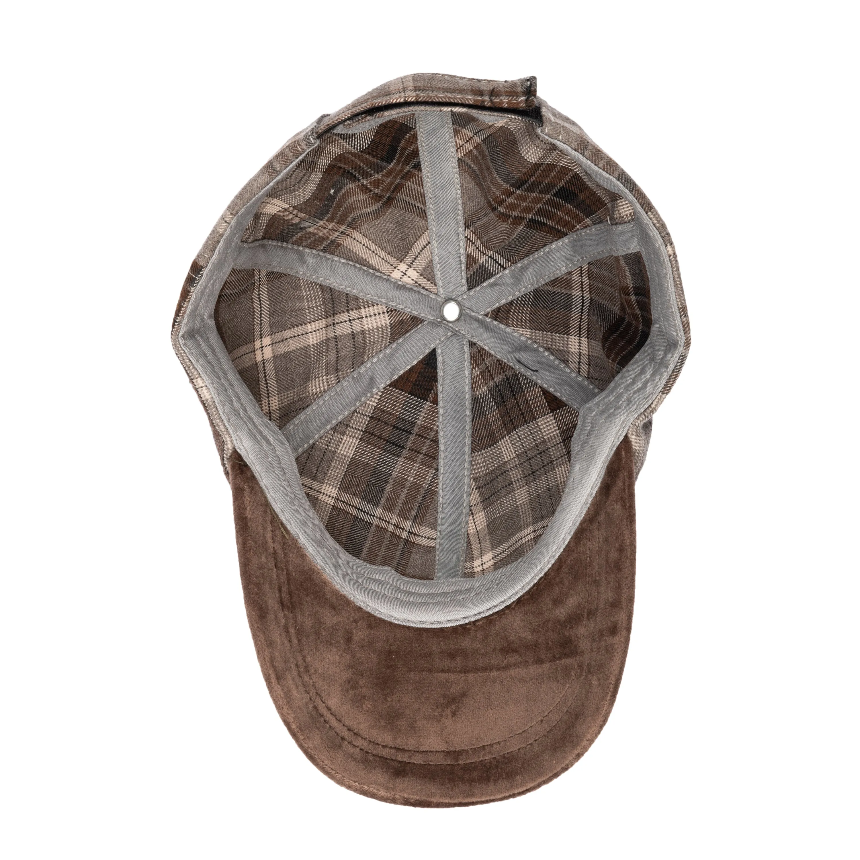 Kid's Plaid Cap With Faux Suede Brim