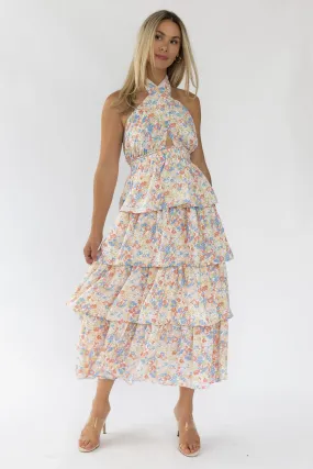 Kiera Floral Halter Midi Dress - Final Sale Kiera Floral Halter Midi Dress - Final Sale