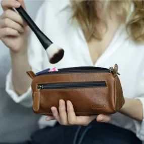 Leather Pencil Pouch pen case Craft Tool holder For School College Office Work gift for students, artists. Brown Leather Pencil Pouch pen case Craft Tool holder For School College Office Work gift for students, artists. Brown
