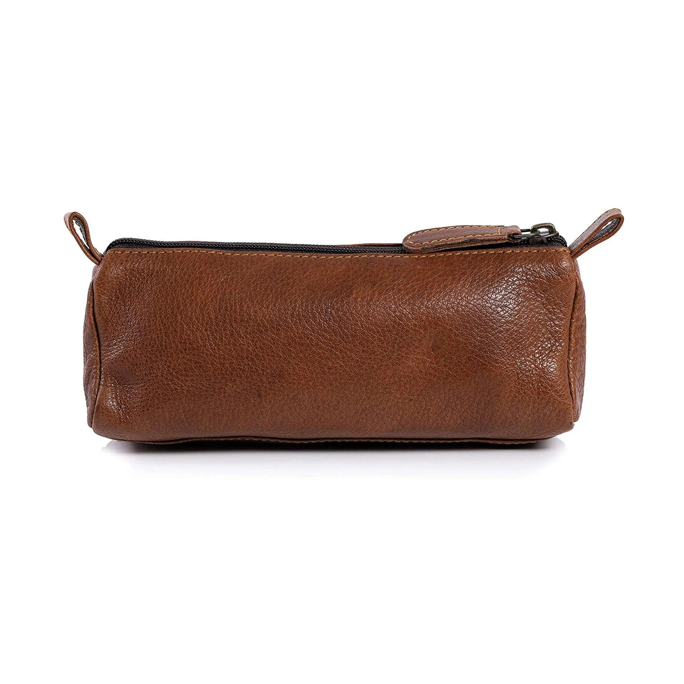Leather Pencil Pouch pen case Craft Tool holder For School College Office Work gift for students, artists. Brown