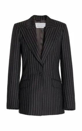 Leiva Blazer in Grey Pinstripe Wool Leiva Blazer in Grey Pinstripe Wool