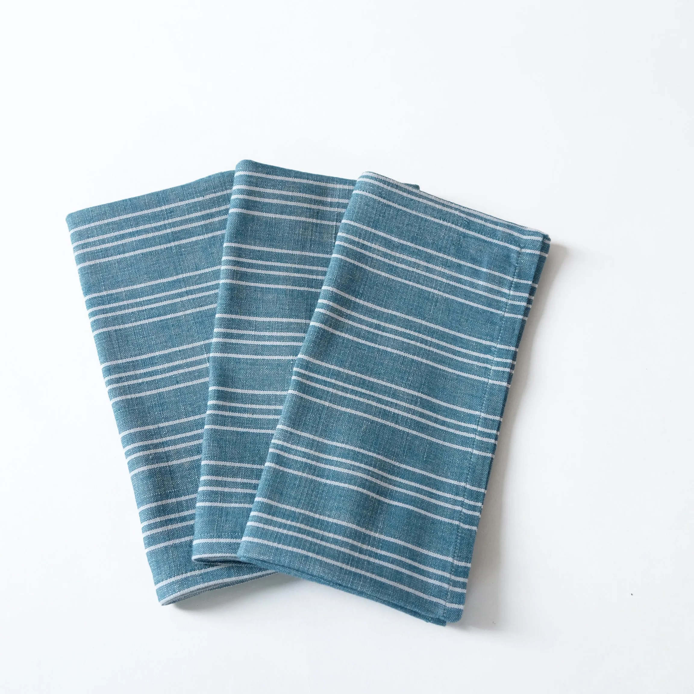 Linen / Cotton Small Ticking Napkins, Set of 4