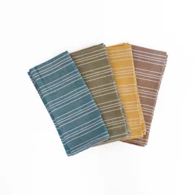 Linen / Cotton Small Ticking Napkins, Set of 4 Linen / Cotton Small Ticking Napkins, Set of 4