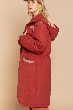 Long Padded Jacket With Hoodie Long Padded Jacket With Hoodie