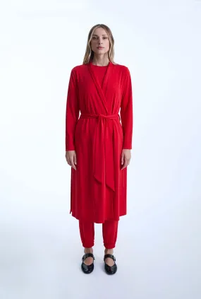 Long Red Jersey Cardigan Long Red Jersey Cardigan