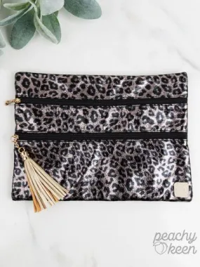 {METALLIC JUNGLE} Leopard Double Zipper Bag {METALLIC JUNGLE} Leopard Double Zipper Bag