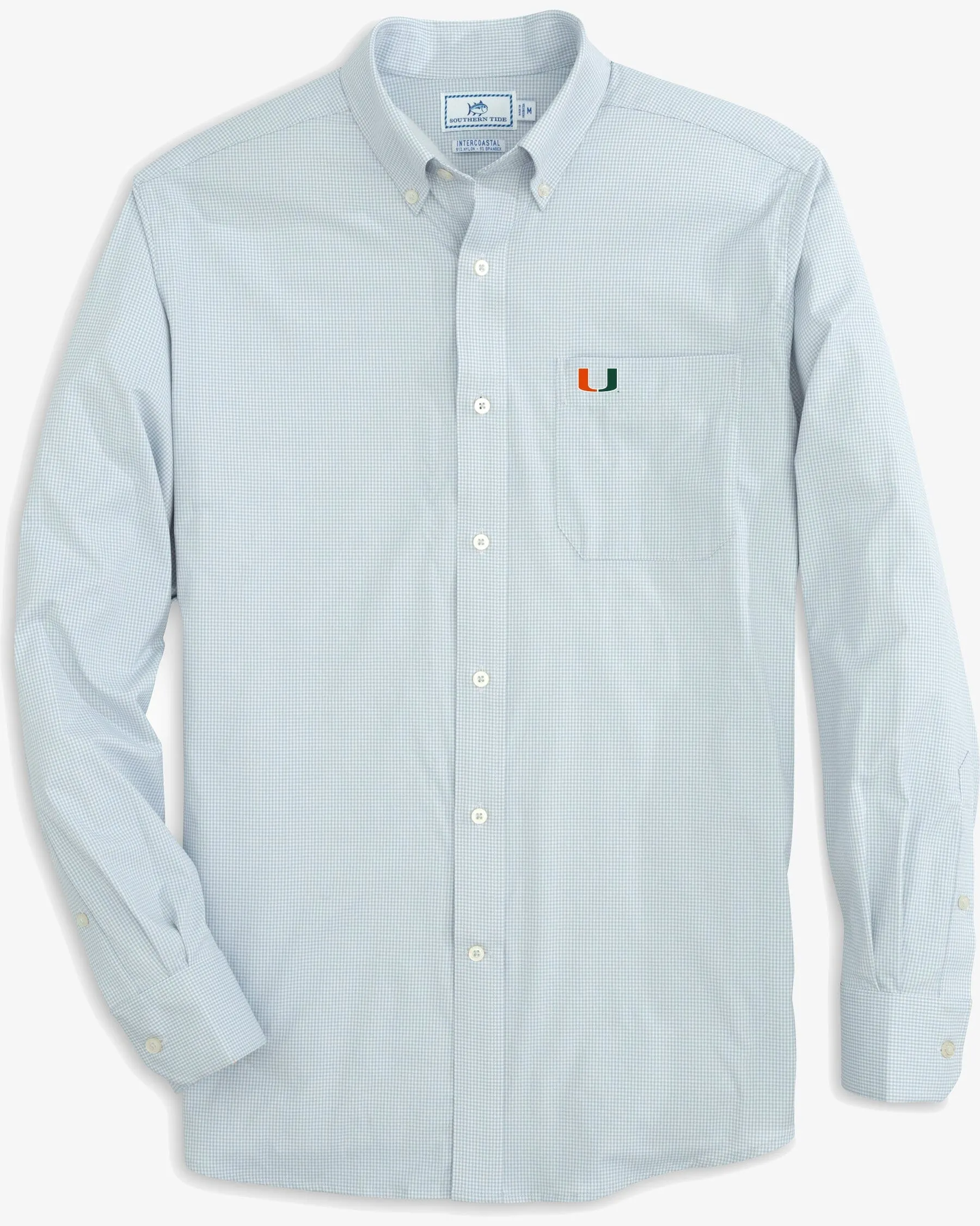 Miami Hurricanes Gingham Button Down Shirt