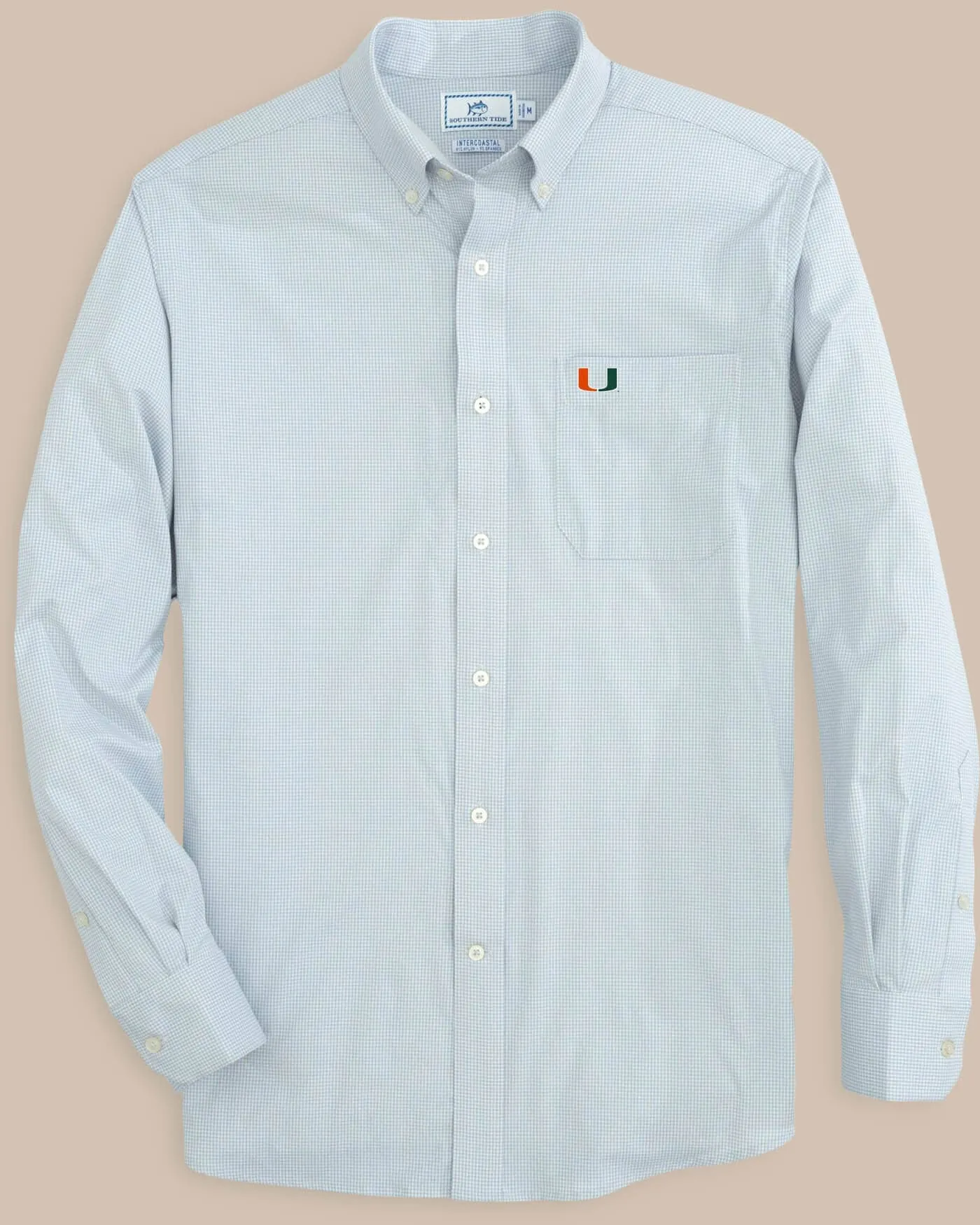 Miami Hurricanes Gingham Button Down Shirt