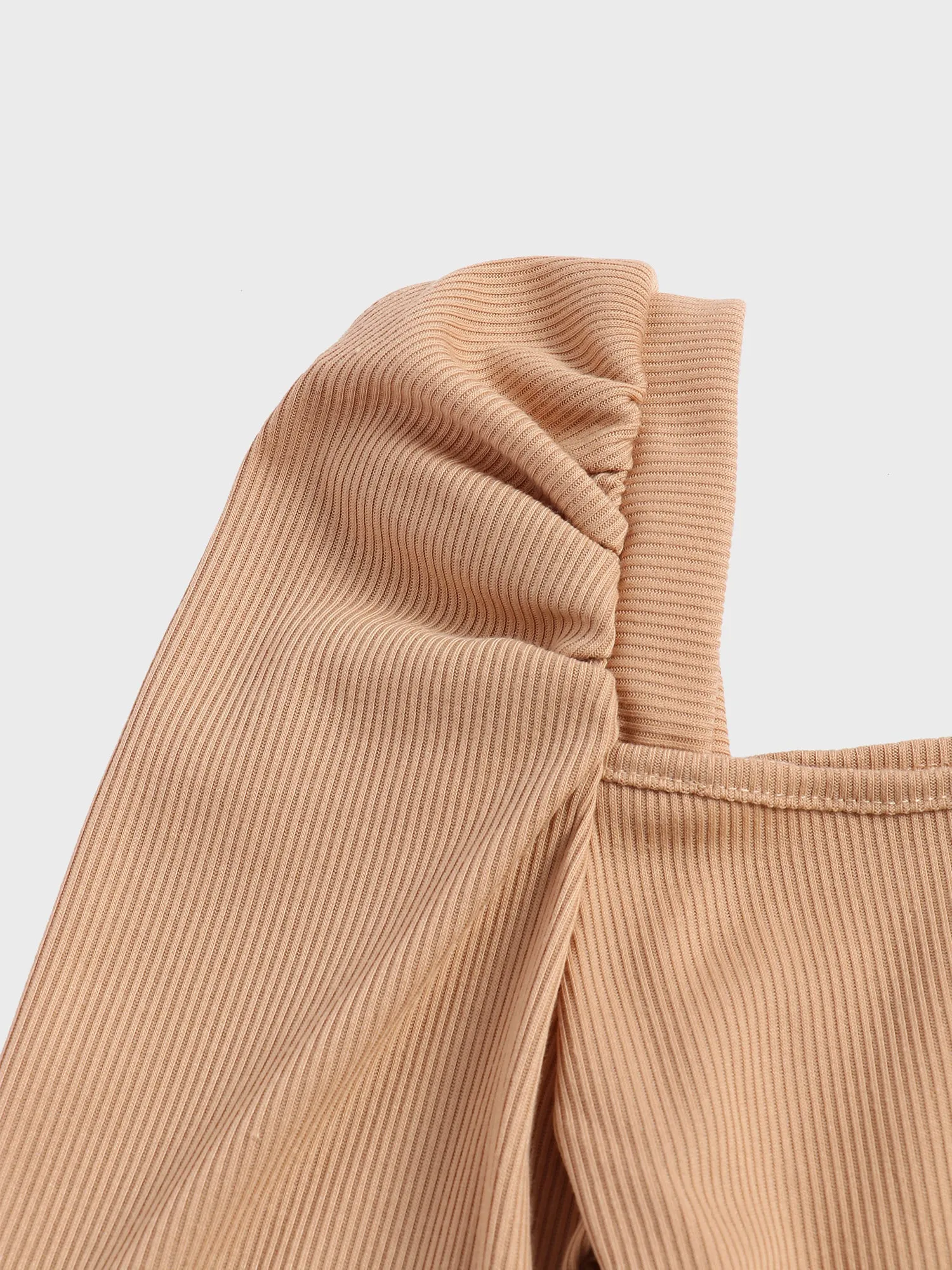 Midsize Cute Puff Square Neck Crop Top