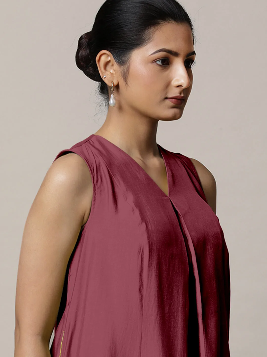 Mirha x Rozaana | A Line Kurta in Rose Pink with Thread Work | Coords or Only Kurta