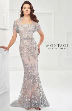 Mon Cheri 118961 Strapless Tulle and Beaded Lace Gown Mon Cheri 118961 Strapless Tulle and Beaded Lace Gown