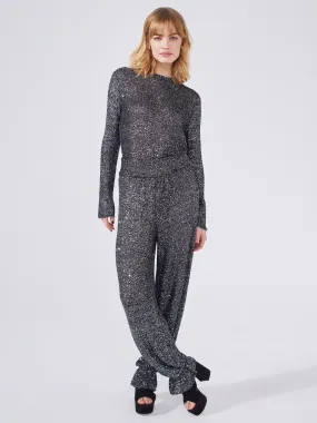 Moonshine Sequin Knit Trousers Black Moonshine Sequin Knit Trousers Black