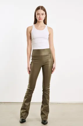 Moss Leather Micro Flare Pants Moss Leather Micro Flare Pants