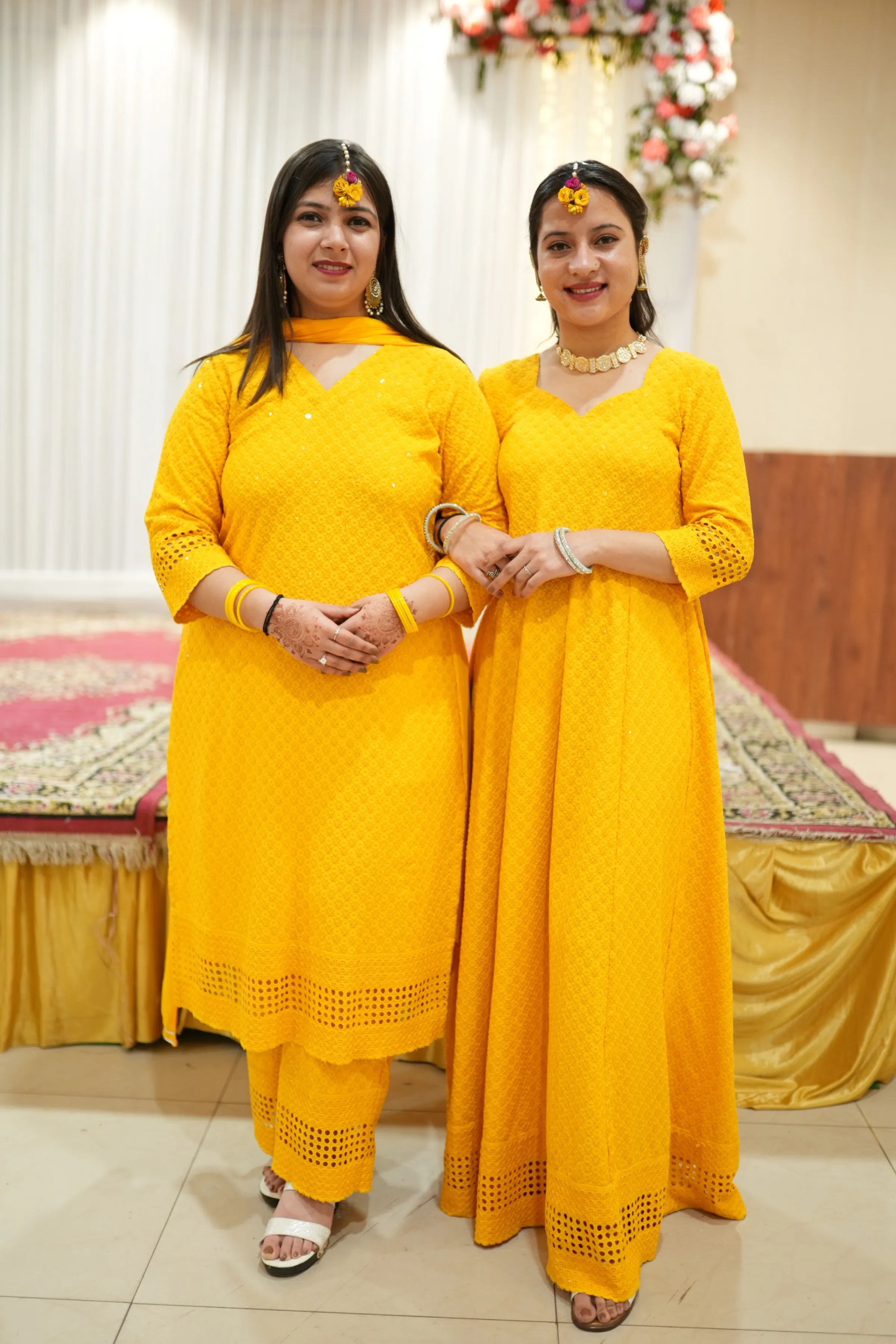Mustard Gold Sequined Suit Set