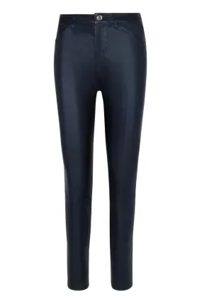 Navy Leather 5 Pocket Trousers Navy Leather 5 Pocket Trousers