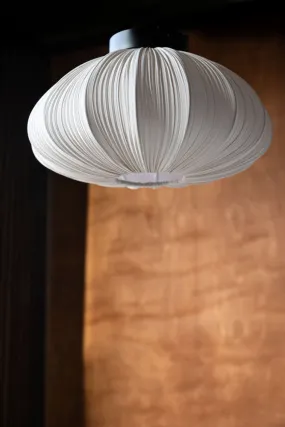 Neutral Pleated Fabric Flush Ceiling Light Neutral Pleated Fabric Flush Ceiling Light