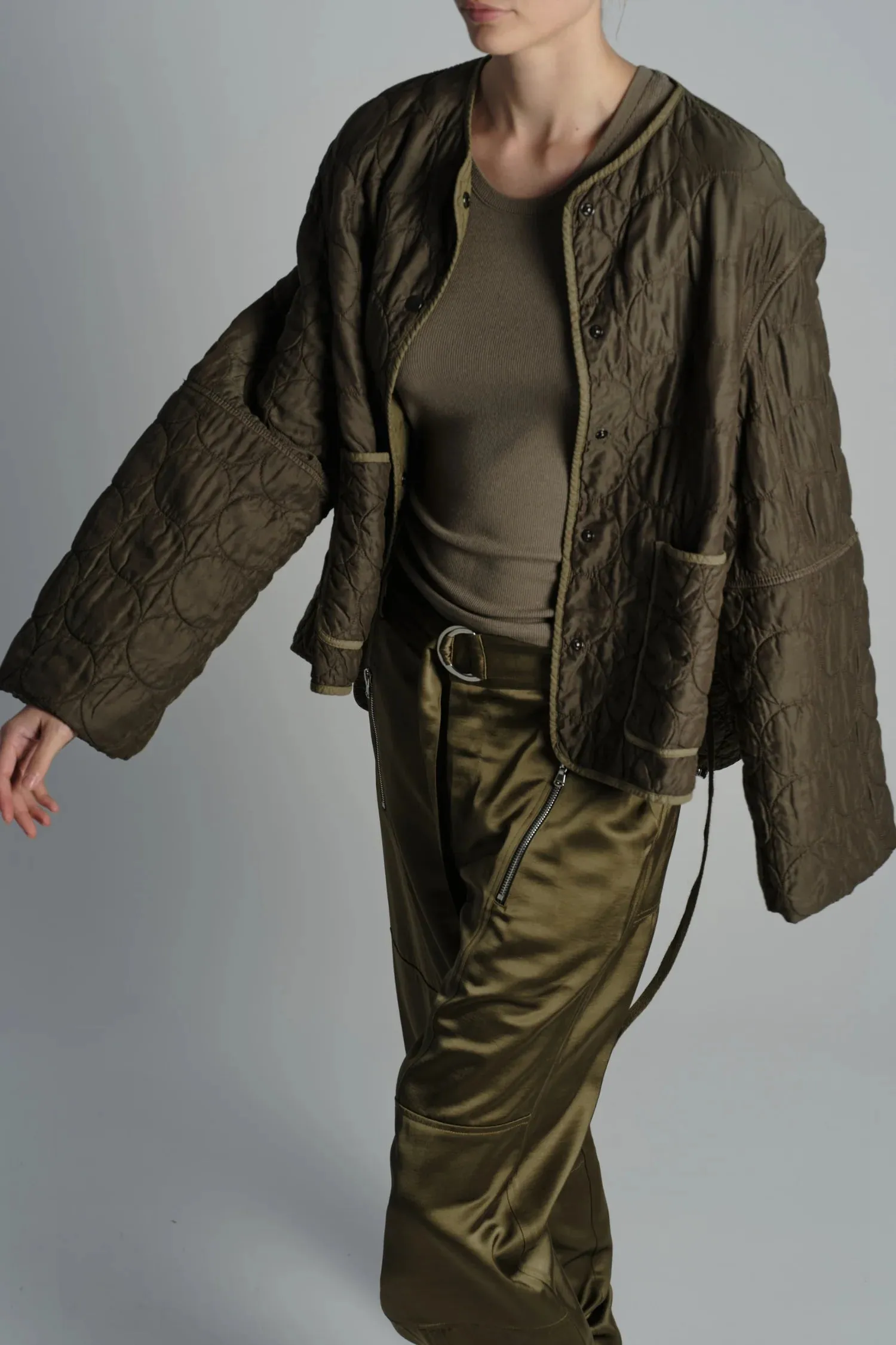 Oliver Quilted Jacket in Olive