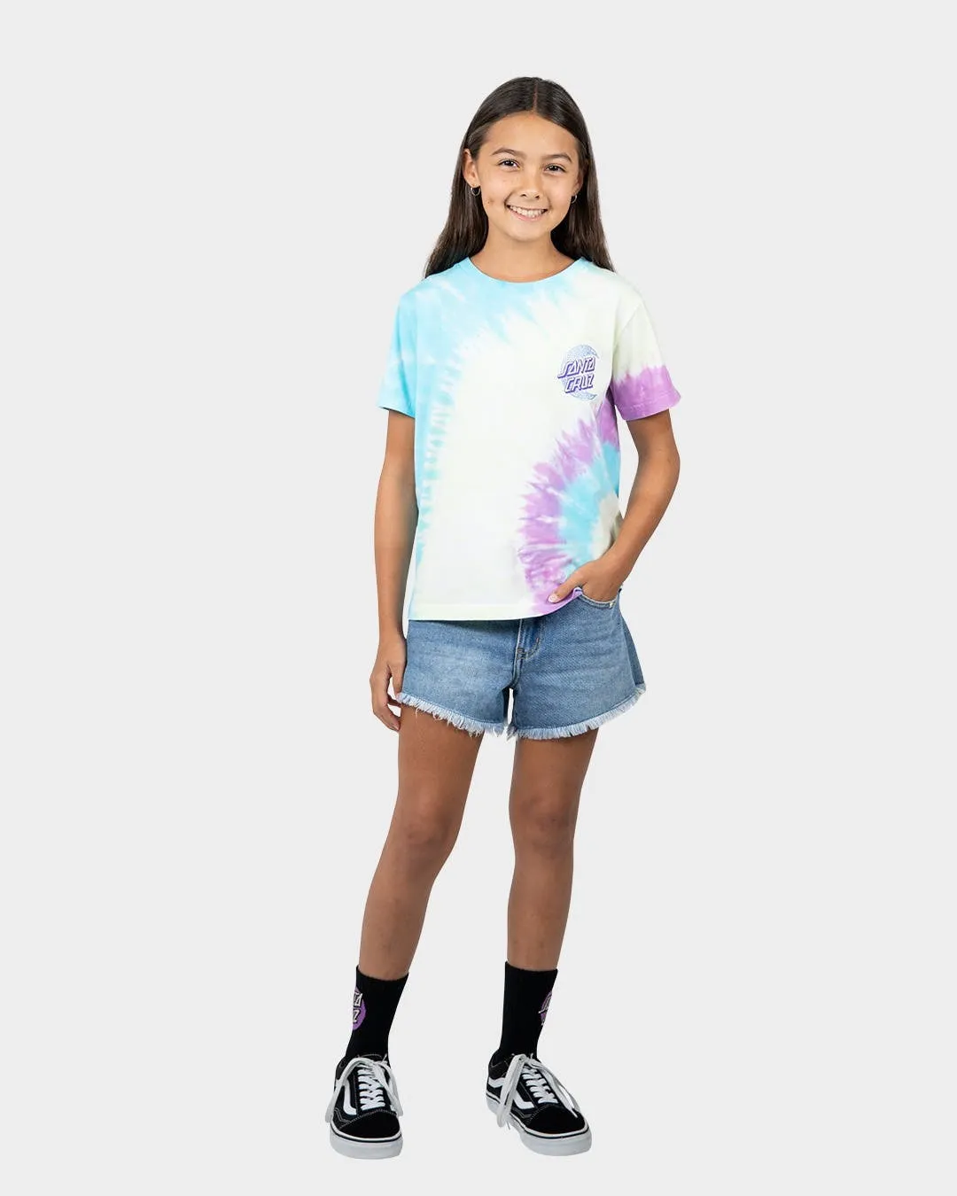 OS Geo Moon Dot Tee | Orchid Tie Dye