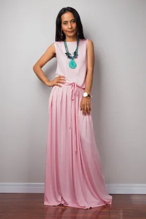 Pink Dress -  Sleeveless maxi dress - Light pink dress Pink Dress -  Sleeveless maxi dress - Light pink dress