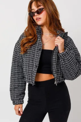 Plaid Crop Puffer Jacket Plaid Crop Puffer Jacket