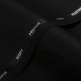 Plain-Black, Wool Rich, Ivory Premium Suiting Fabric Plain-Black, Wool Rich, Ivory Premium Suiting Fabric