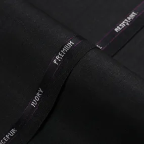 Plain-Jet Grey, Wool Rich, Ivory Premium Suiting Fabric Plain-Jet Grey, Wool Rich, Ivory Premium Suiting Fabric