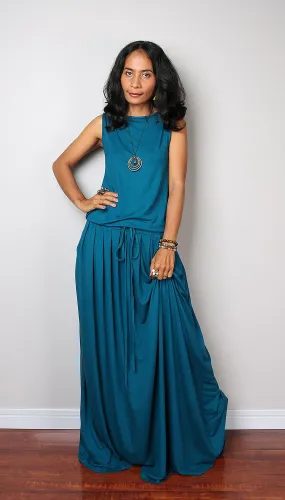 PLUS SIZE Teal Maxi Dress -  Sleeveless Teal Dress : Autumn Thrills Collection No.9 PLUS SIZE Teal Maxi Dress -  Sleeveless Teal Dress : Autumn Thrills Collection No.9