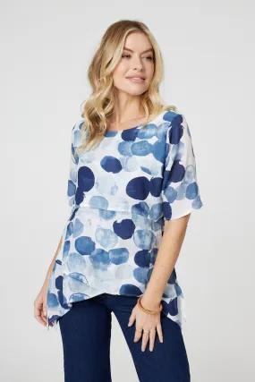 Polka Dot Layered Blouse Top Polka Dot Layered Blouse Top