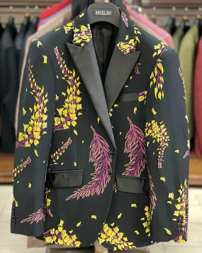 Prom Blazer - Fashion Men's Jacket - Floral Blazer - Bellflower Gold & Pink Prom Blazer - Fashion Men's Jacket - Floral Blazer - Bellflower Gold & Pink