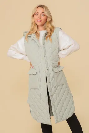 Quilted Midi Vest Jacket Quilted Midi Vest Jacket