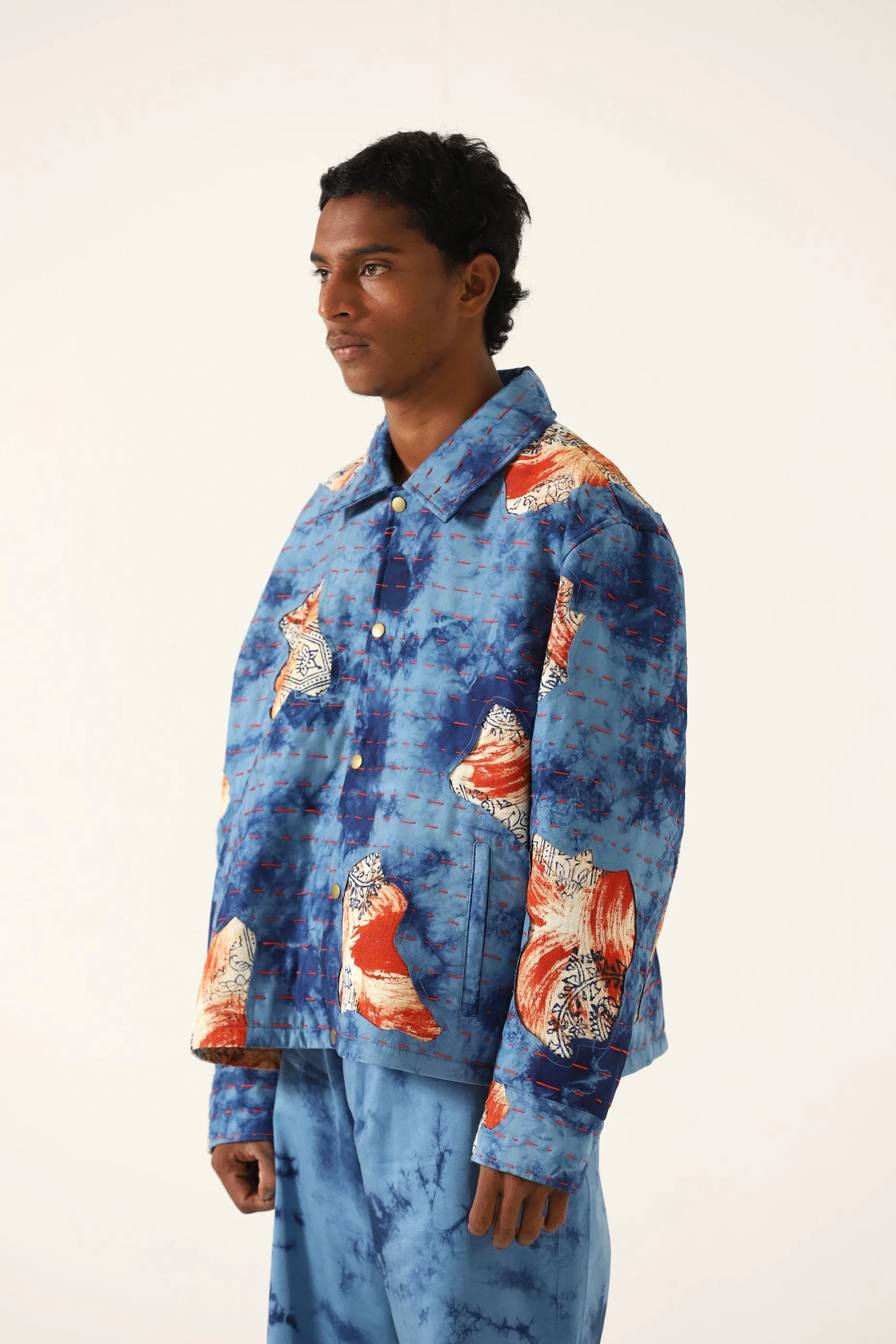 "AFTER HOURS" SILK PATCHWORK JACKET