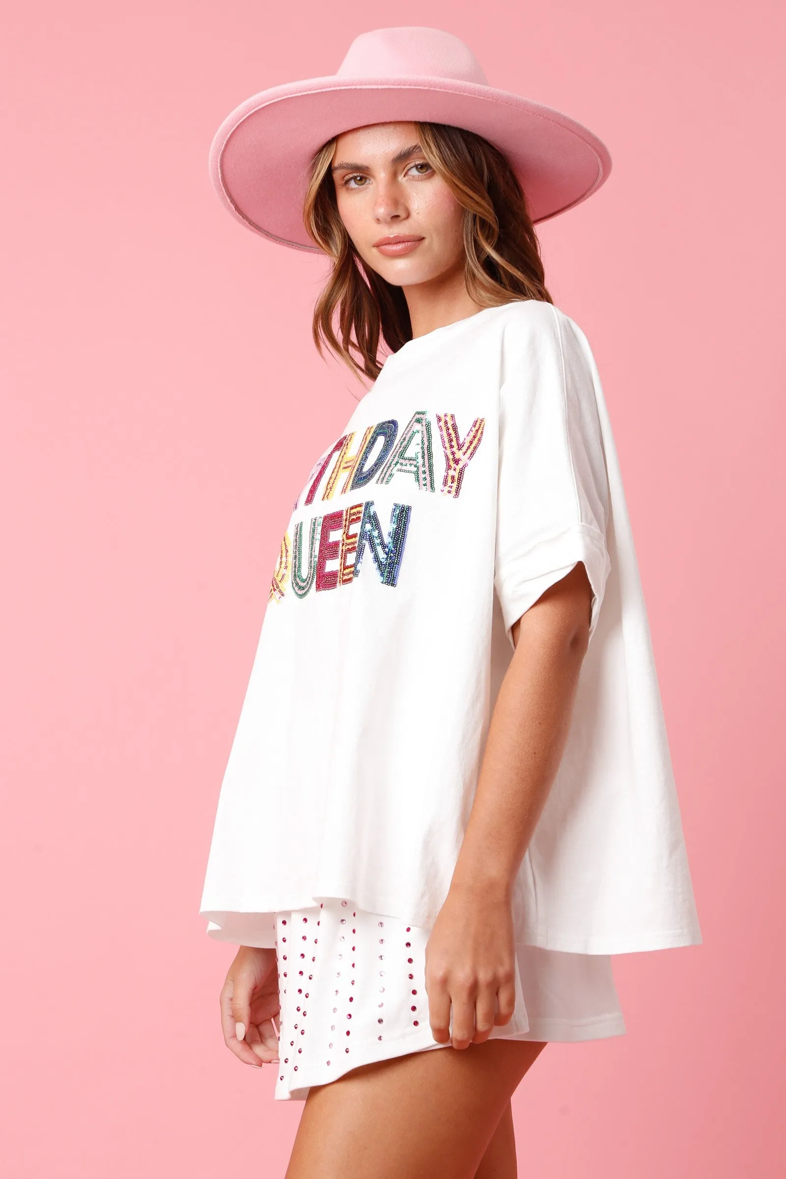 "Birthday Queen" Sequin Tee