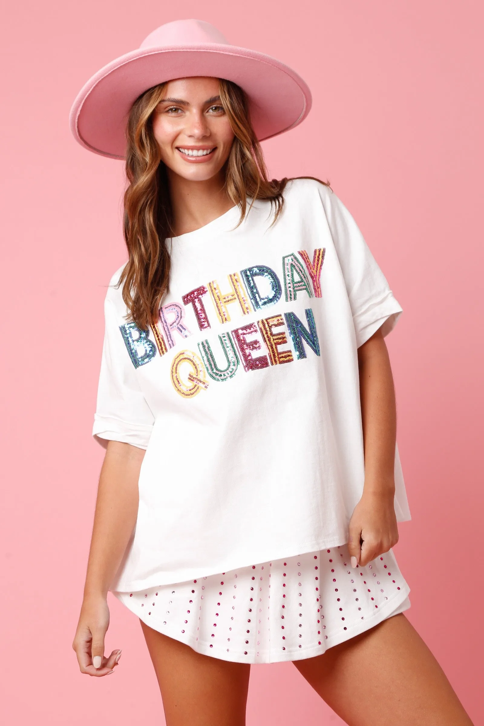 "Birthday Queen" Sequin Tee